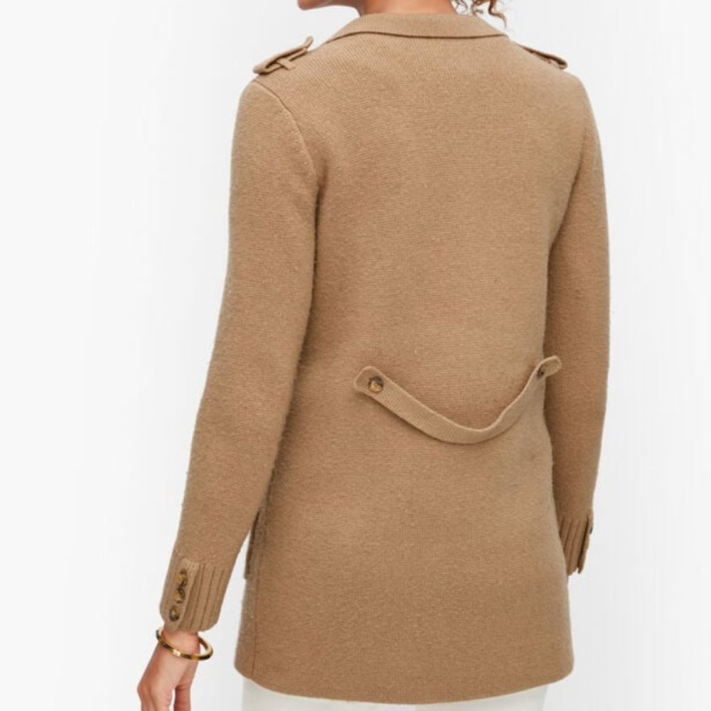 Talbots Notch Collar Cardigan - English Toffee -Med L/S - Picture 2 of 9